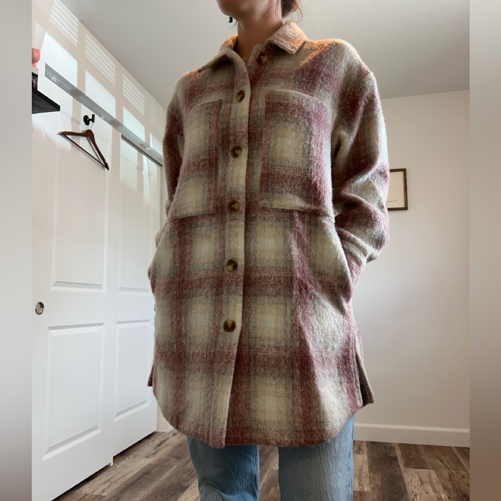 Angie Plaid Button-Up Coat